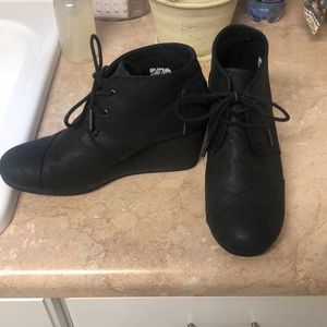 Tons Black Wedge Booties